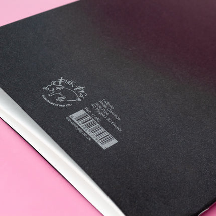 A4 Portrait Sketchbook | 140gsm White Cartridge, 20 Sheets | Stapled Laminated Black Cover
