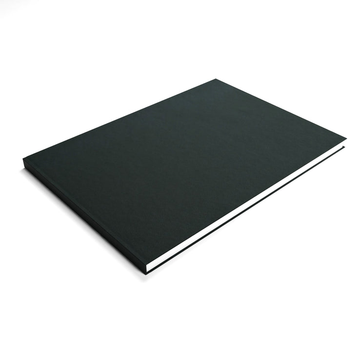 A5 Landscape Sketchbook | 140gsm White Cartridge, 92 Pages | Casebound Black Cover