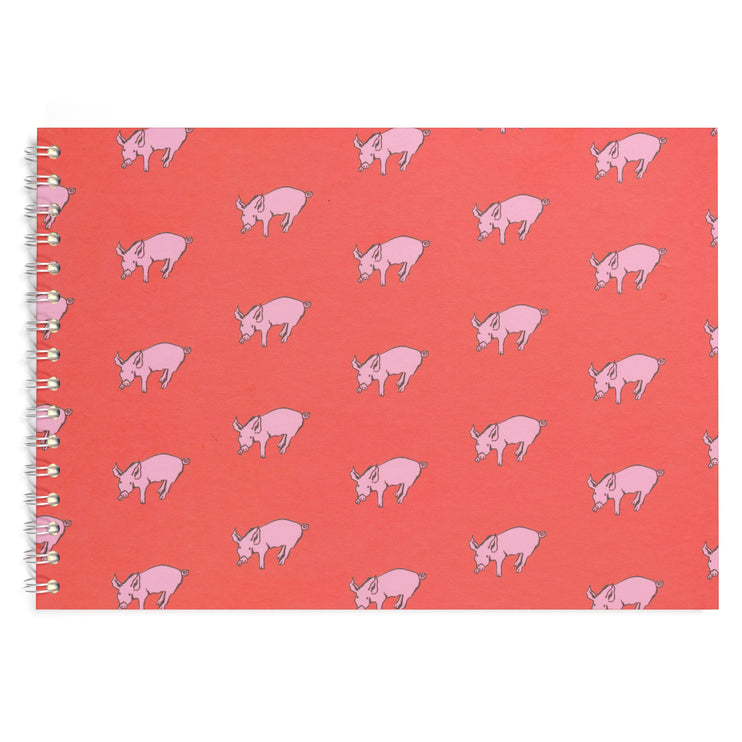 A4 Posh Patterned Bergung Pig - 100% Recycled White 150gsm Cartridge Paper 35 Leaves Landscape