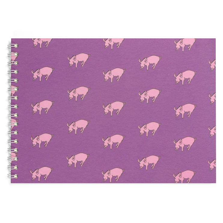 A4 Posh Patterned Bergung Pig - 100% Recycled White 150gsm Cartridge Paper 35 Leaves Landscape