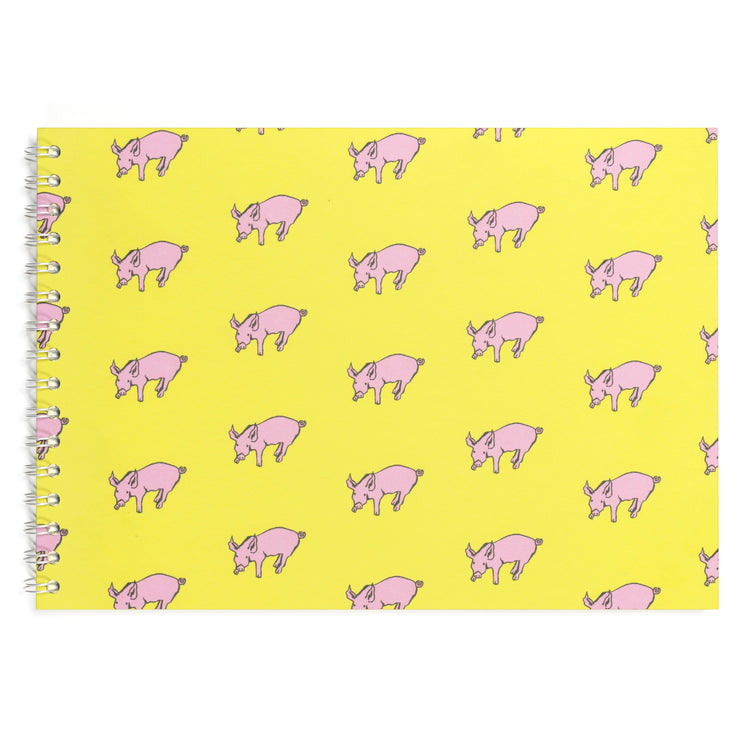 A4 Posh Patterned Bergung Pig - 100% Recycled White 150gsm Cartridge Paper 35 Leaves Landscape