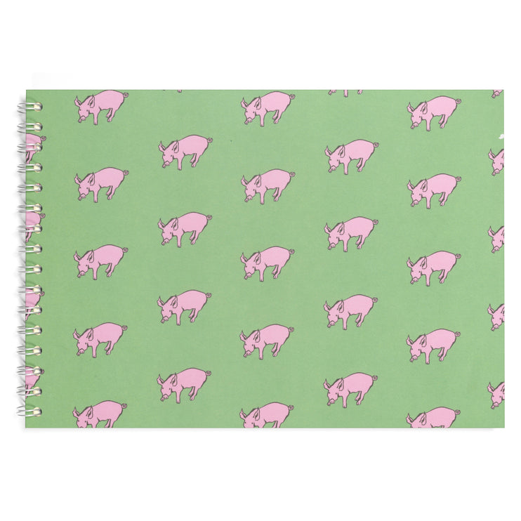 A4 Posh Patterned Bergung Pig - 100% Recycled White 150gsm Cartridge Paper 35 Leaves Landscape